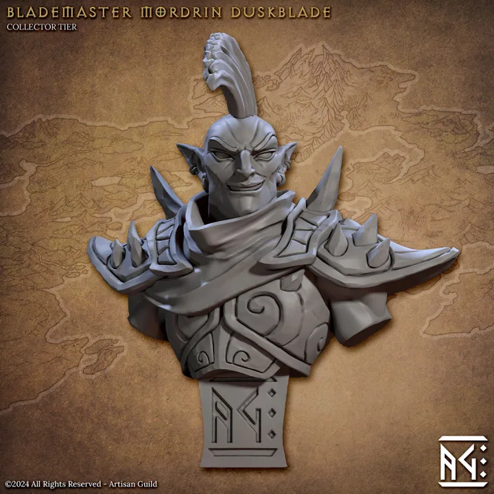 blademaster mordrin duskblade bust artisan guild artg1367 0.jpg