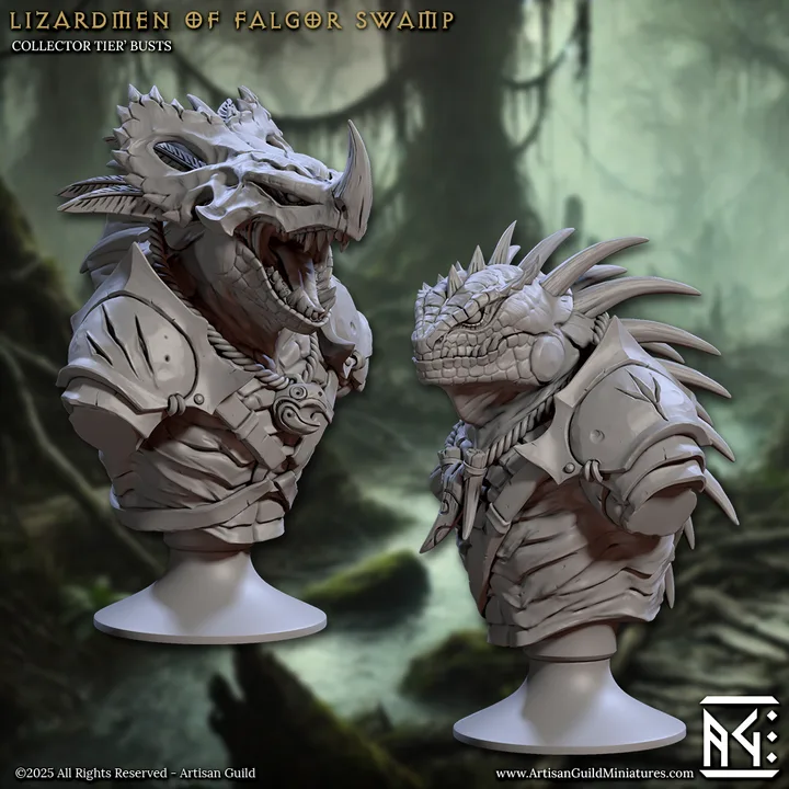 falgor lizardman bust artisan guild artg1278 0.png