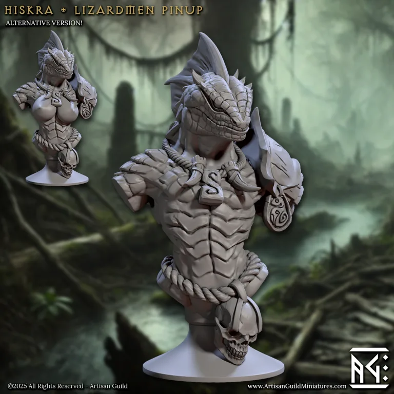 hiskra lizardmen pinup bust artisan guild artg1277 0 1.png