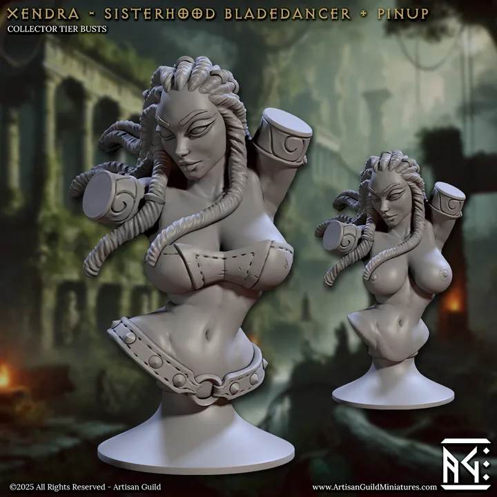 xenda sisterhood bladedancer bust artisan guild artg1302 0.png